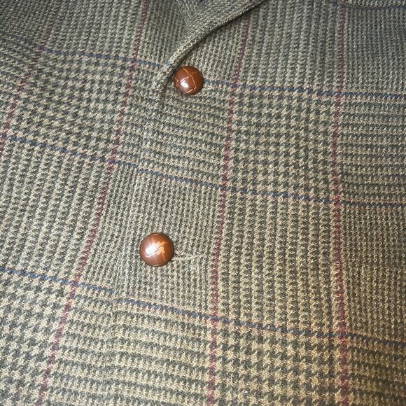 Vintage Nautica Wool Blazer Sport Coat Mens XL  Brown Herringbone Elbow Patch - Picture 13 of 13